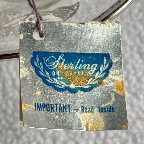 Sterling Silver on Clear Glass Flanders Poppy Divided Glass Dish - Picture 8 of 12